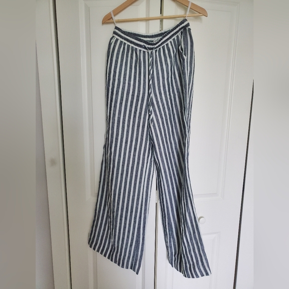 Jaeger Pants - Striped Wide Leg Pants